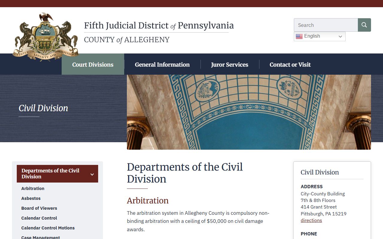 Allegheny County Civil Division court records overview