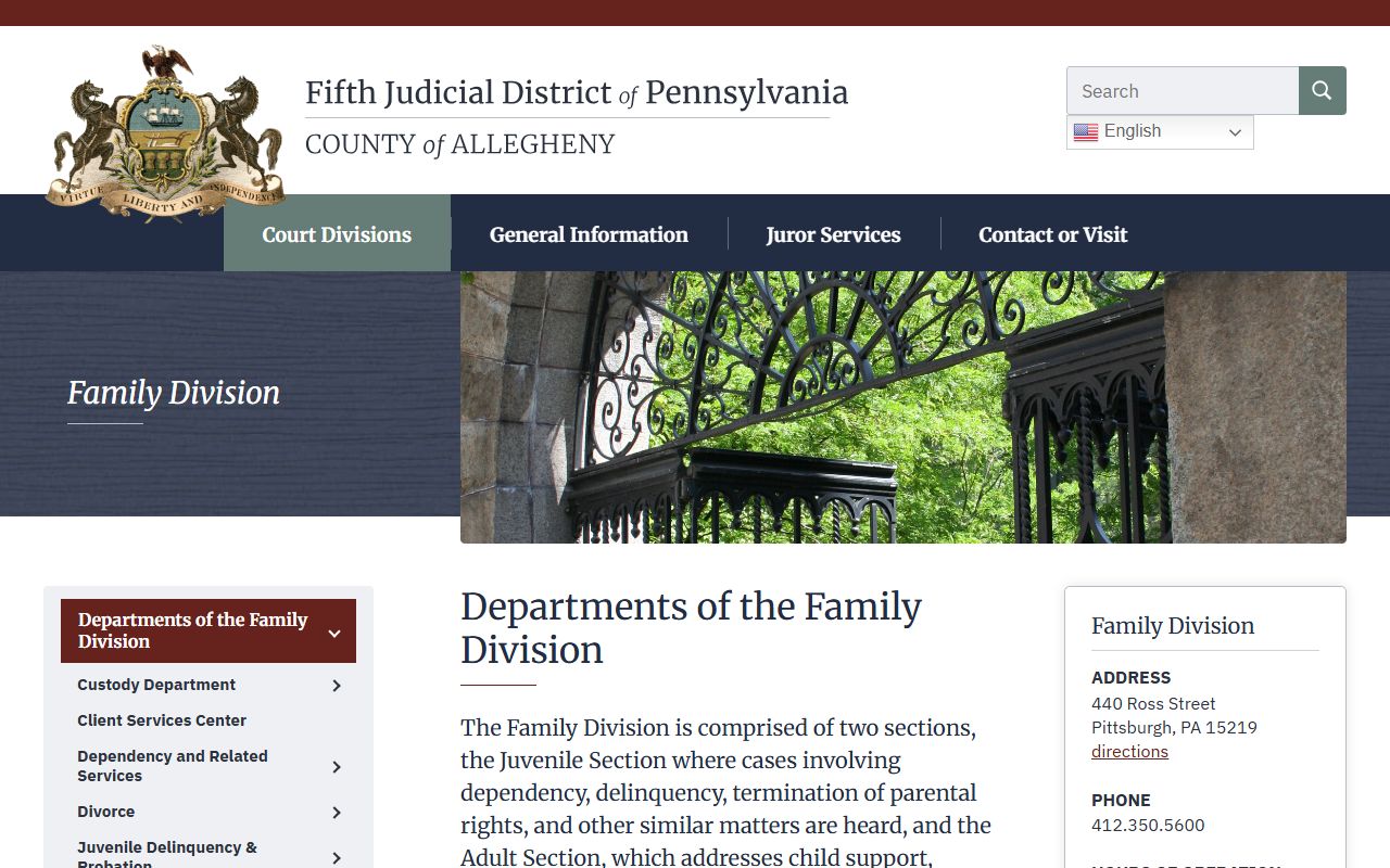 Allegheny County Family Division court records overview