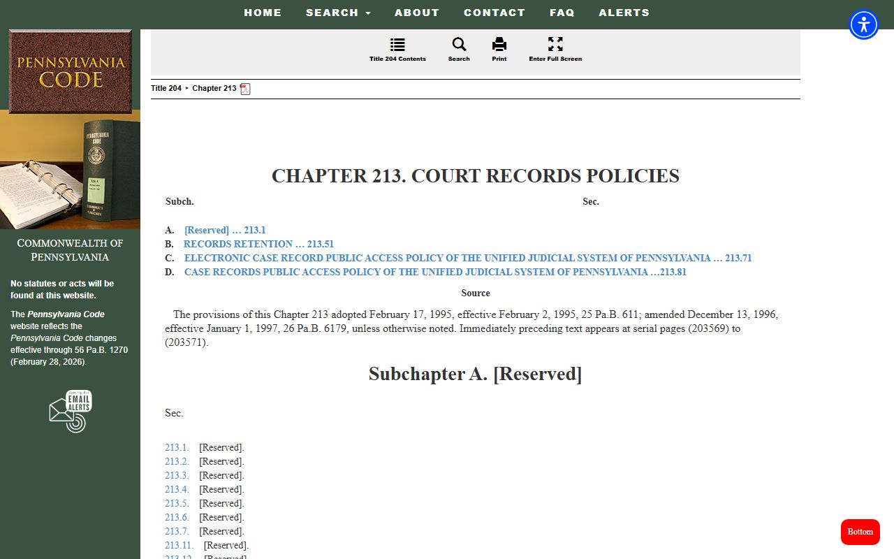 Allegheny County probate records electronic case record access chapter in Pennsylvania Code