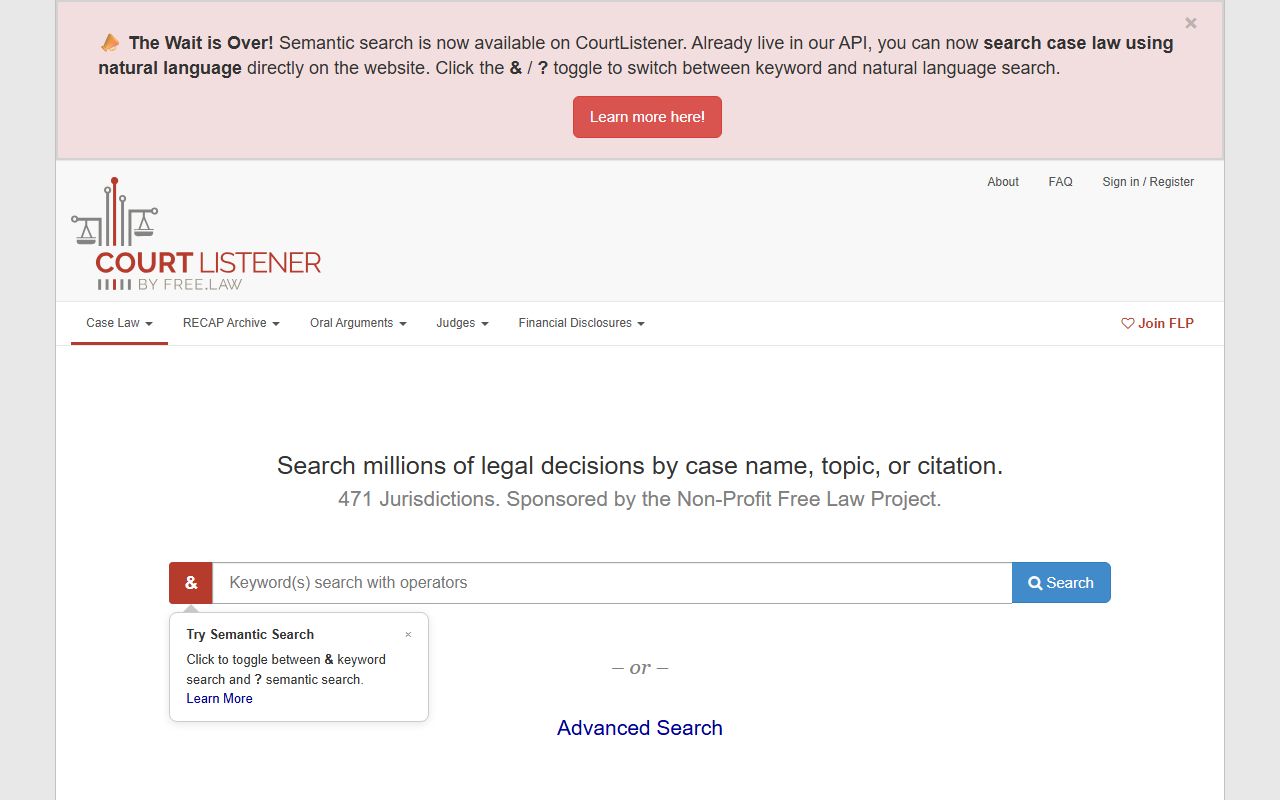 CourtListener free federal docket research for Allegheny County released inmates