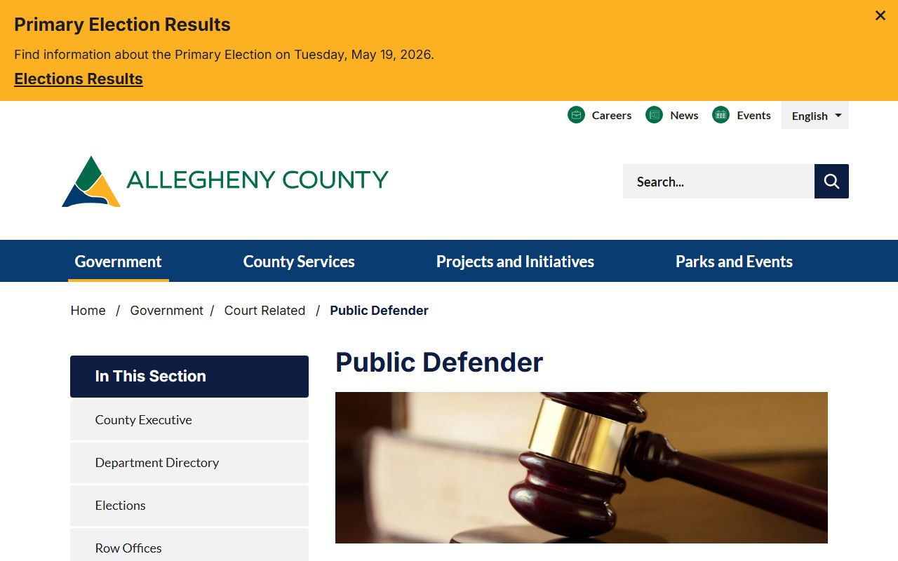 Allegheny County warrant records Public Defender services